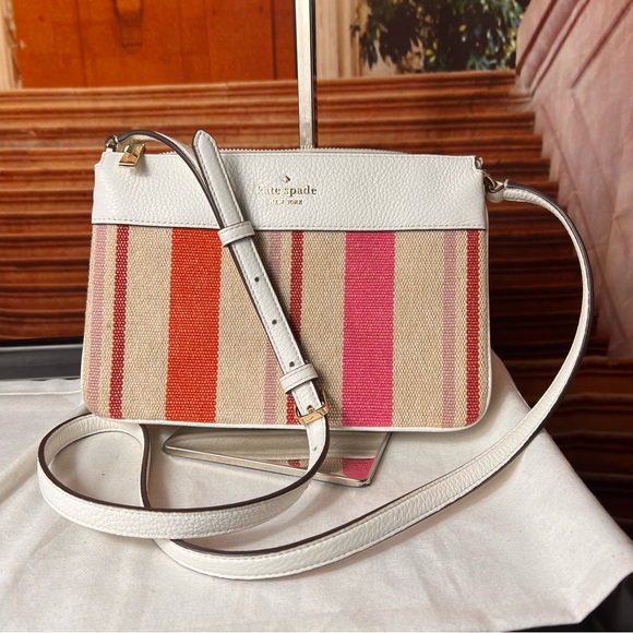 kate spade Handbags - Kate Spade Leila Pink and Orange Crossbody Bag with Modern Design, triple gusset